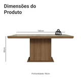 Mesa de Comedor Rectangular Tapa con Borde Biselado y Vidrio Sobrepuesto Marrón/Crema 5275 Madesa