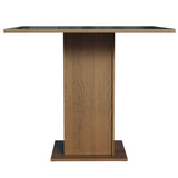 Mesa de Comedor Cuadradra con Tapa de Vidrio 5363 Marrón/Negro