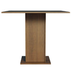 Mesa de Comedor Cuadrada Tapa de Madera 90 cm Marrón/Negro Madesa