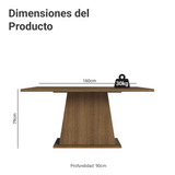 Mesa de Comedor Rectangular Tapa de Madera Marrón Tablero de Madera 5364 Madesa