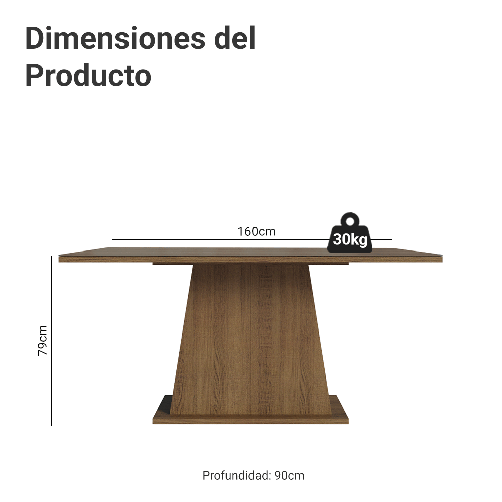 Mesa de Comedor Rectangular Tapa de Vidrio Marrón Tablero de Vidrio 5364 Madesa