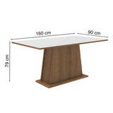 Mesa de Comedor Madesa Rectangular con Tapa de Madera 5364 Marrón/Blanco