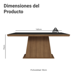 Mesa de Comedor Rectangular Tapa con Borde Biselado Marrón/Negro 5364 Madesa