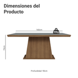 Mesa de Comedor Rectangular Tapa con Borde Biselado Marrón/Gris 5364 Madesa