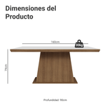 Mesa de Comedor Rectangular Tapa con Borde Biselado Marrón/Blanco 5364 Madesa