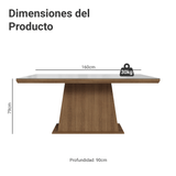 Mesa de Comedor Rectangular Tapa con Borde Biselado y Vidrio Sobrepuesto Marrón/Blanco 5364 Madesa