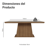 Mesa de Comedor Rectangular Tapa con Borde Biselado Marrón/Crema 5364 Madesa