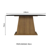 Mesa De Comedor Rectangular con Tapa de Madera Marrón/Negro 5365 Madesa