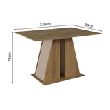 Mesa de Comedor Rectangular con Tapa de Madera 5383 Marrón/Crema