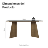 Mesa de Comedor Rectangular con Tapa de Vidrio 5389 Marrón/Gris