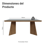 Mesa de Comedor Rectangular Tapa con Borde Biselado Marrón/Gris 5389 Madesa