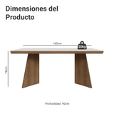 Mesa de Comedor Rectangular Tapa con Borde Biselado Marrón/Blanco 5389 Madesa