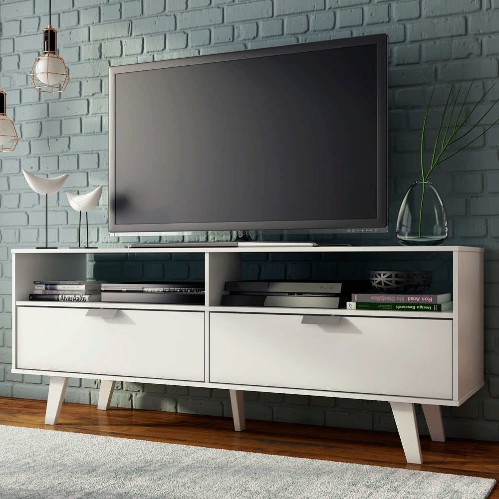 Rack para TV hasta 55 Pulgadas Oslo con 2 Puertas Blanco
