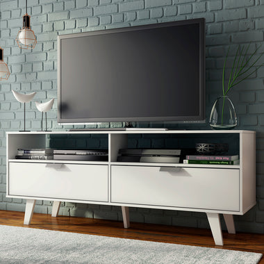 Rack para TV hasta 55 Pulgadas 136 cm Oslo con 2 Puertas Blanco Madesa