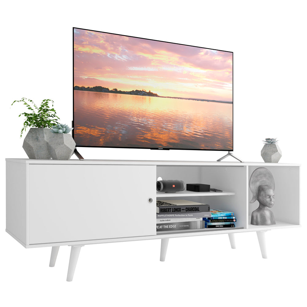 Rack para TV Madesa Dubai hasta 65 Pulgadas con patas Blanco