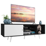 Rack Madesa Dubai para TV hasta 65 Pulgadas con Patas Negro/Blanco 7709