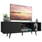 Rack para TV hasta 65 Pulgadas 160 cm con Patas Dubai Negro/Marrón Madesa