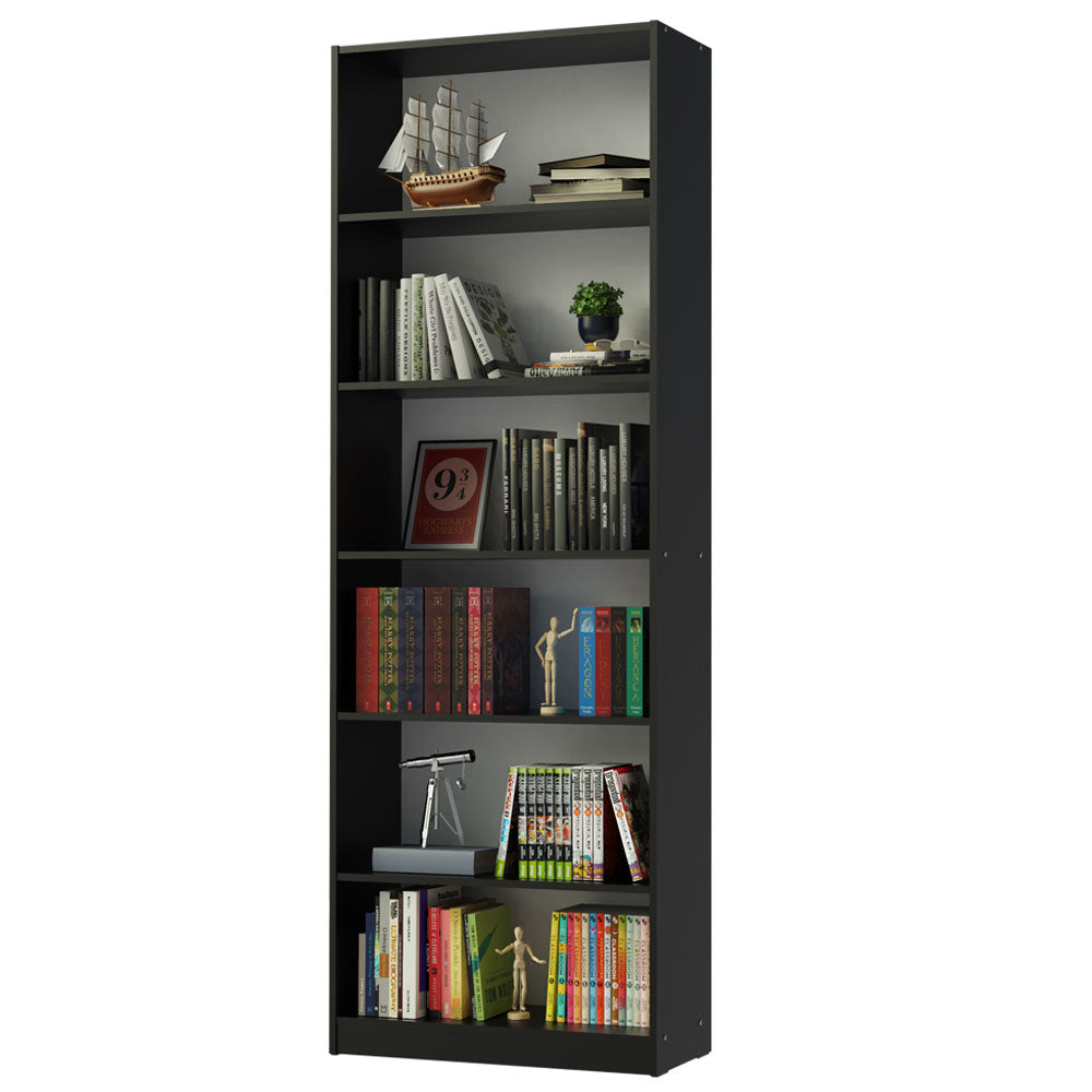Biblioteca Organizador Madesa 6908 con 6 Nichos Negro