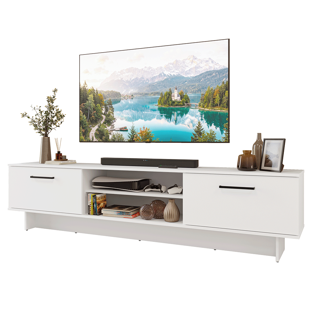 Rack para TV hasta 80 Pulgadas 218 cm 2 Puertas Blanco Agata Madesa