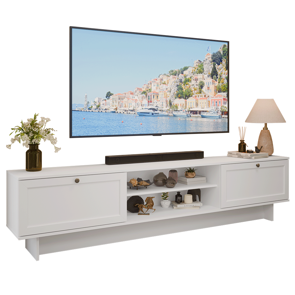 Rack para TV hasta 80 Pulgadas 218 cm 2 Puertas Blanco Vik Madesa