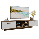 Rack Flotante para TV hasta 80 Pulgadas 218 cm 2 Puertas Marrón/Blanco Agata Madesa