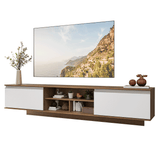 Rack Flotante para TV hasta 80 Pulgadas 218 cm 2 Puertas Marrón/Blanco Glamy Madesa