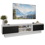 Rack para TV hasta 80 Pulgadas 218 cm 2 Puertas Blanco/Negro Glamy Madesa
