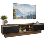 Rack para TV hasta 80 Pulgadas 218 cm 2 Puertas Marrón/Negro Glamy Madesa