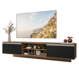 Rack Flotante para TV hasta 80 Pulgadas 218 cm 2 Puertas Marrón/Negro Glamy Madesa