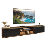 Rack Flotante para TV hasta 80 Pulgadas 218 cm 2 Puertas Marrón/Negro Lux Madesa