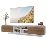 Rack Flotante para TV hasta 80 Pulgadas 218 cm 2 Puertas Blanco/Marrón Glamy Madesa