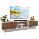 Rack para TV hasta 80 Pulgadas 218 cm 2 Puertas Blanco/Marrón Stella Madesa