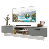 Rack para TV hasta 80 Pulgadas 218 cm 2 Puertas Blanco/Gris Agata Madesa