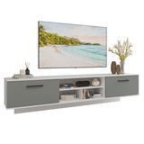 Rack Flotante para TV hasta 80 Pulgadas 218 cm 2 Puertas Blanco/Gris Agata Madesa