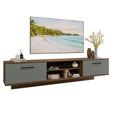 Rack Flotante para TV hasta 80 Pulgadas 218 cm 2 Puertas Marrón/Gris Agata Madesa