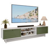 Rack para TV hasta 80 Pulgadas 218 cm 2 Puertas Blanco/Verde Vik Madesa