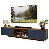 Rack Flotante para TV hasta 80 Pulgadas 218 cm 2 Puertas Marrón/Azul Vik Madesa