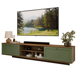 Rack Flotante para TV hasta 80 Pulgadas 218 cm 2 Puertas Marrón/Verde Vik Madesa
