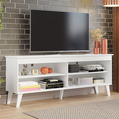 Rack para TV Turim hasta 65 Pulgadas 150 cm con patas Blanco Madesa