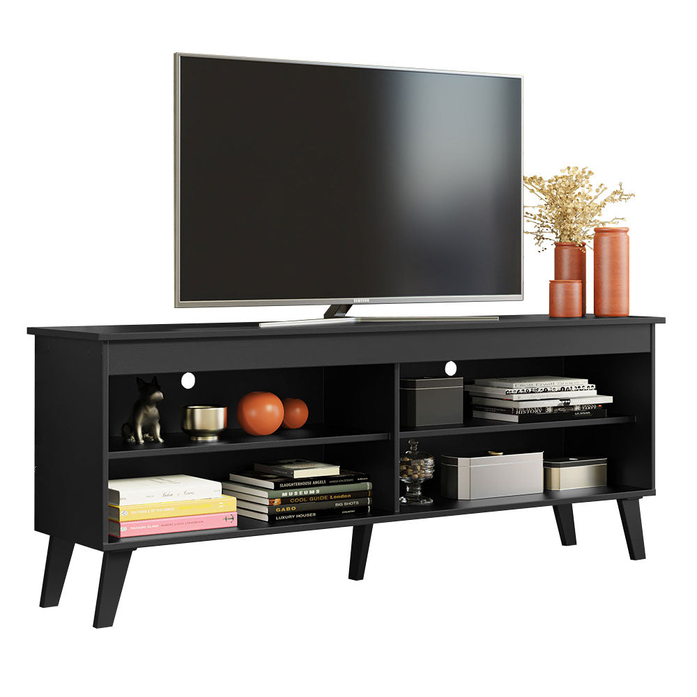 Rack para TV hasta 65 Pulgadas con Patas Negro Turim Madesa