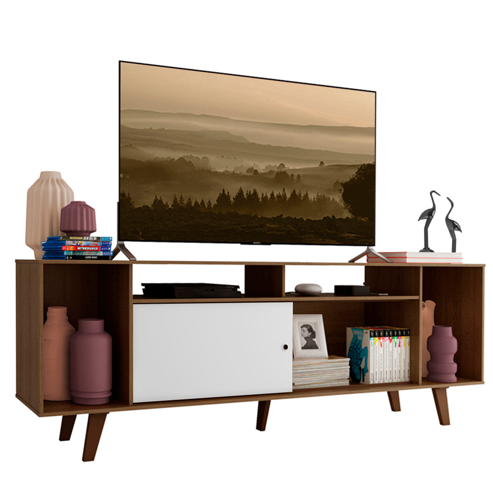Rack para TV hasta 65 Pulgadas Madesa Cancun con Patas Marrón/Blanco