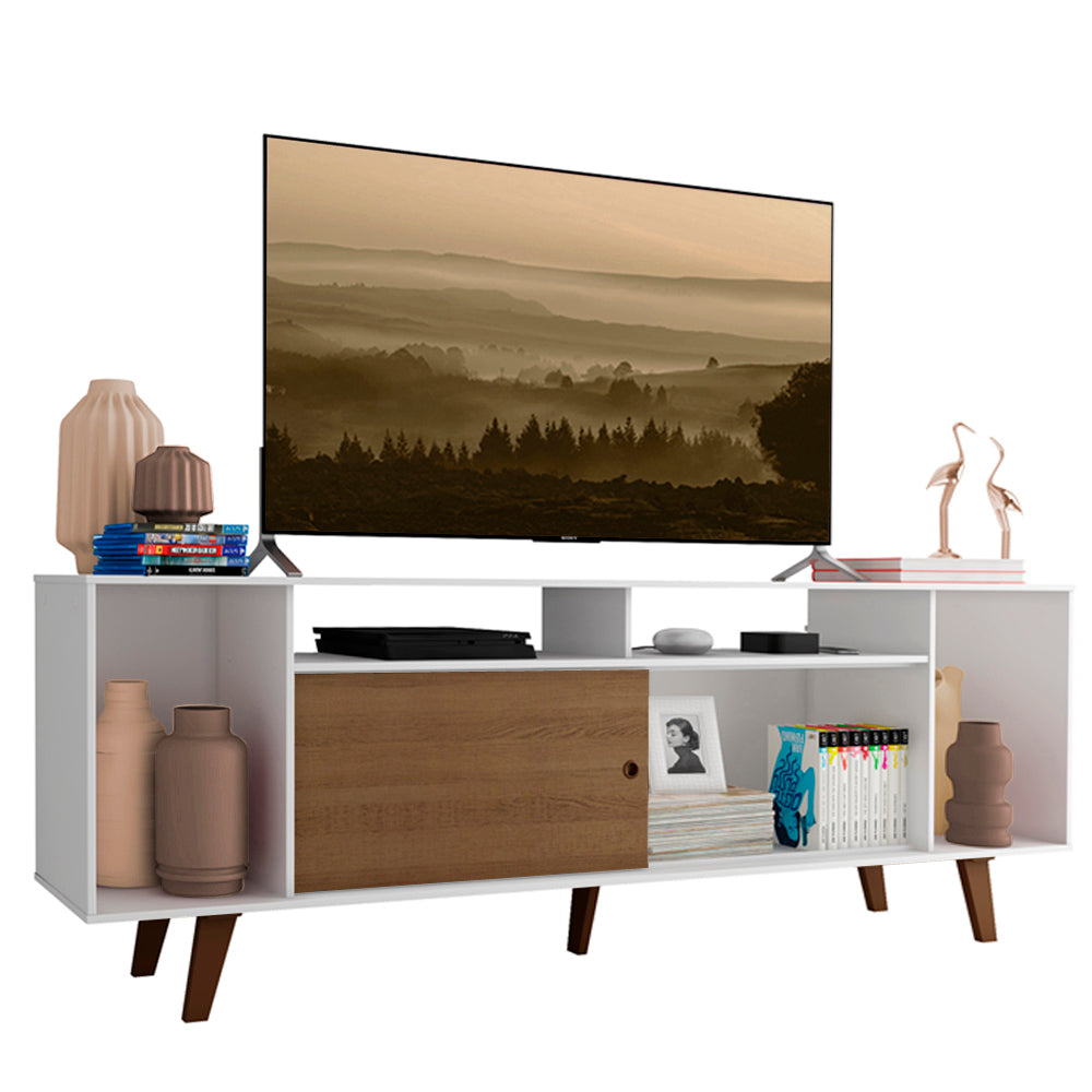 Rack para TV hasta 65 Pulgadas Madesa Cancun con Patas Blanco/Marrón