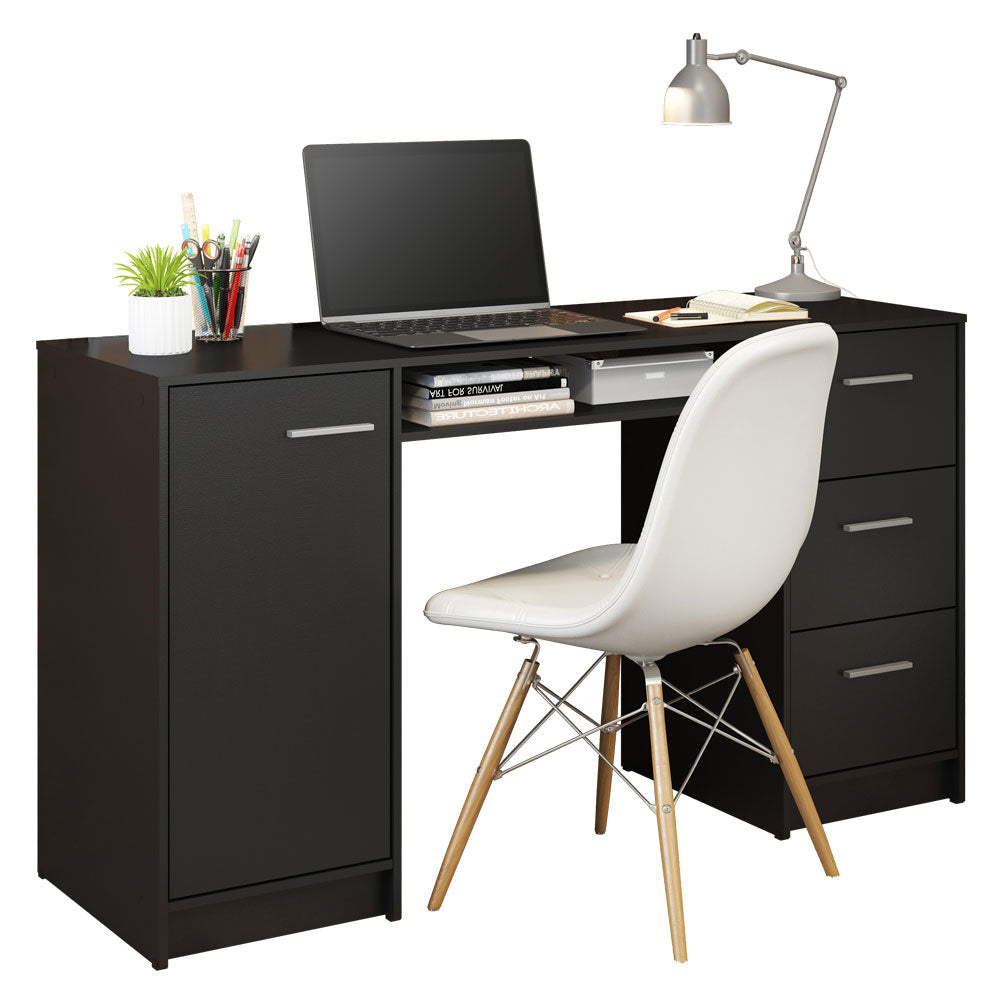 Escritorio 136 cm 1 Puerta 3 Cajones y 1 Nicho Negro Madesa