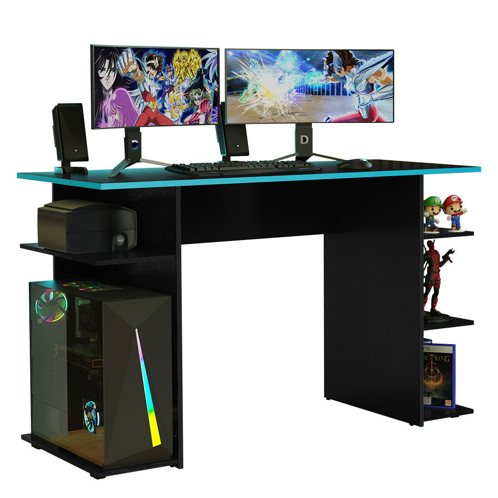 Escritorio Gamer 120 cm Negro/Azul Madesa