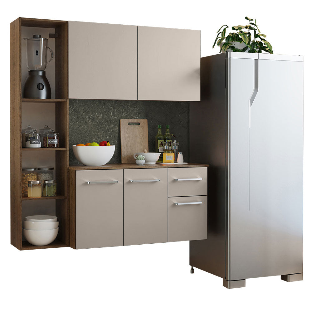 Cocina Compacta 120cm Marrón/Crema Easy