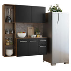 Cocina Compacta 120 cm 4 Puertas y 2 Cajónes Marrón/Negro Easy Madesa