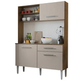 Cocina Compacta 120cm Marrón/Crema Life