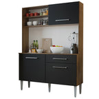 Cocina Compacta 120 cm 2 Puertas y 2 Cajónes Marrón/Negro Life Madesa