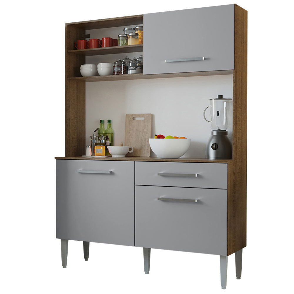 Combo completo de Cocina 120cm Marrón/Gris Life