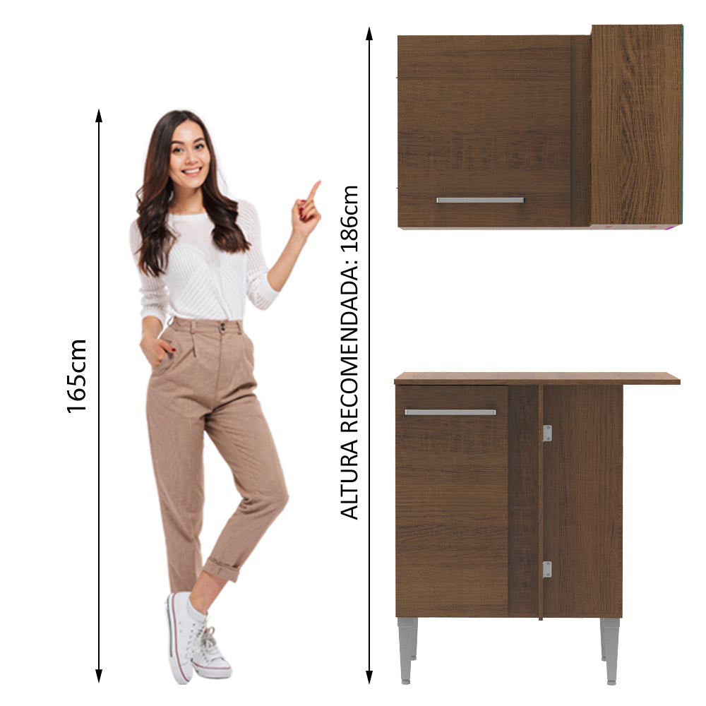 Kit Esquinero 2 Puertas Emilly Marrón